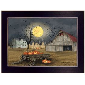 "Spooky Harvest Moon" by Billy Jacobs, Ready to Hang Framed Print, Black Frame