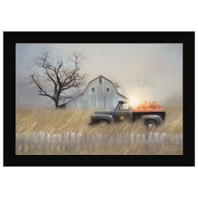 "Fall Pumpkin Harvest" By Lori Deiter, Ready to Hang Framed Print, Black Frame (Color: as Pic)